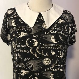 NWT ModCloth Mystic Ouija Contrast Collar Dress 1x